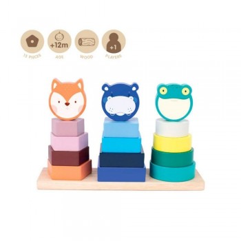 JUEGO EDUCATIVO MADERA ANIMALES APILABLE MILAN