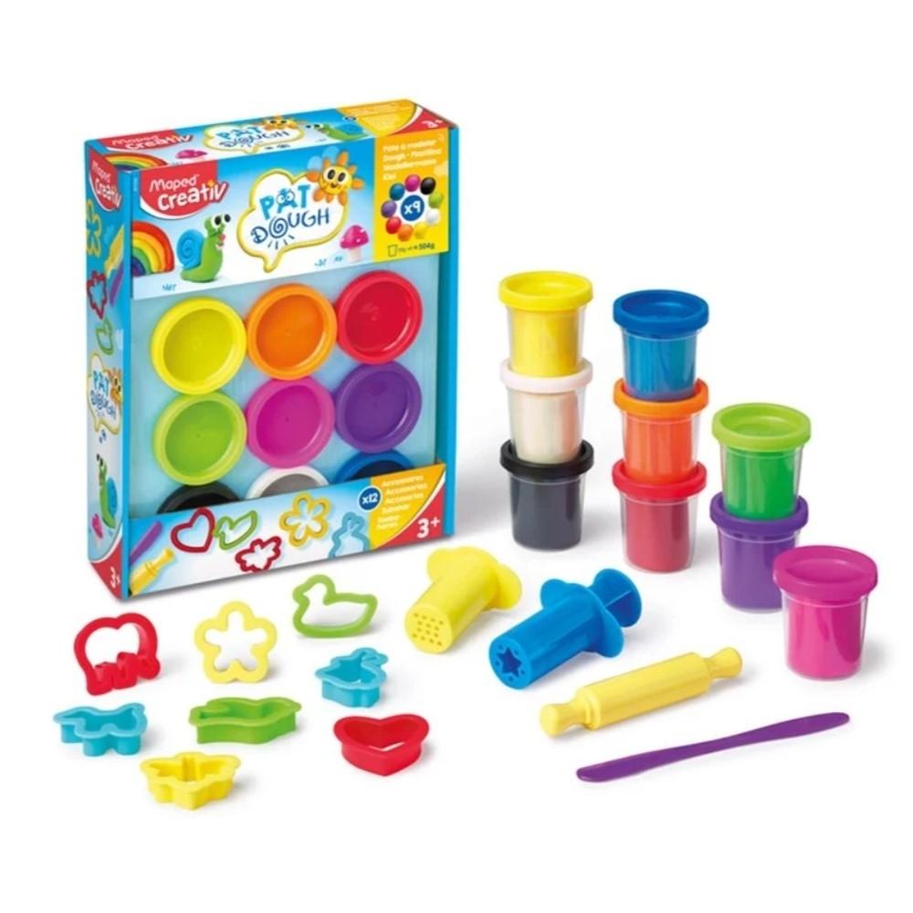 PLASTILINA PAT DOUGH 9 BOTES Y ACCESORIOS MAPED