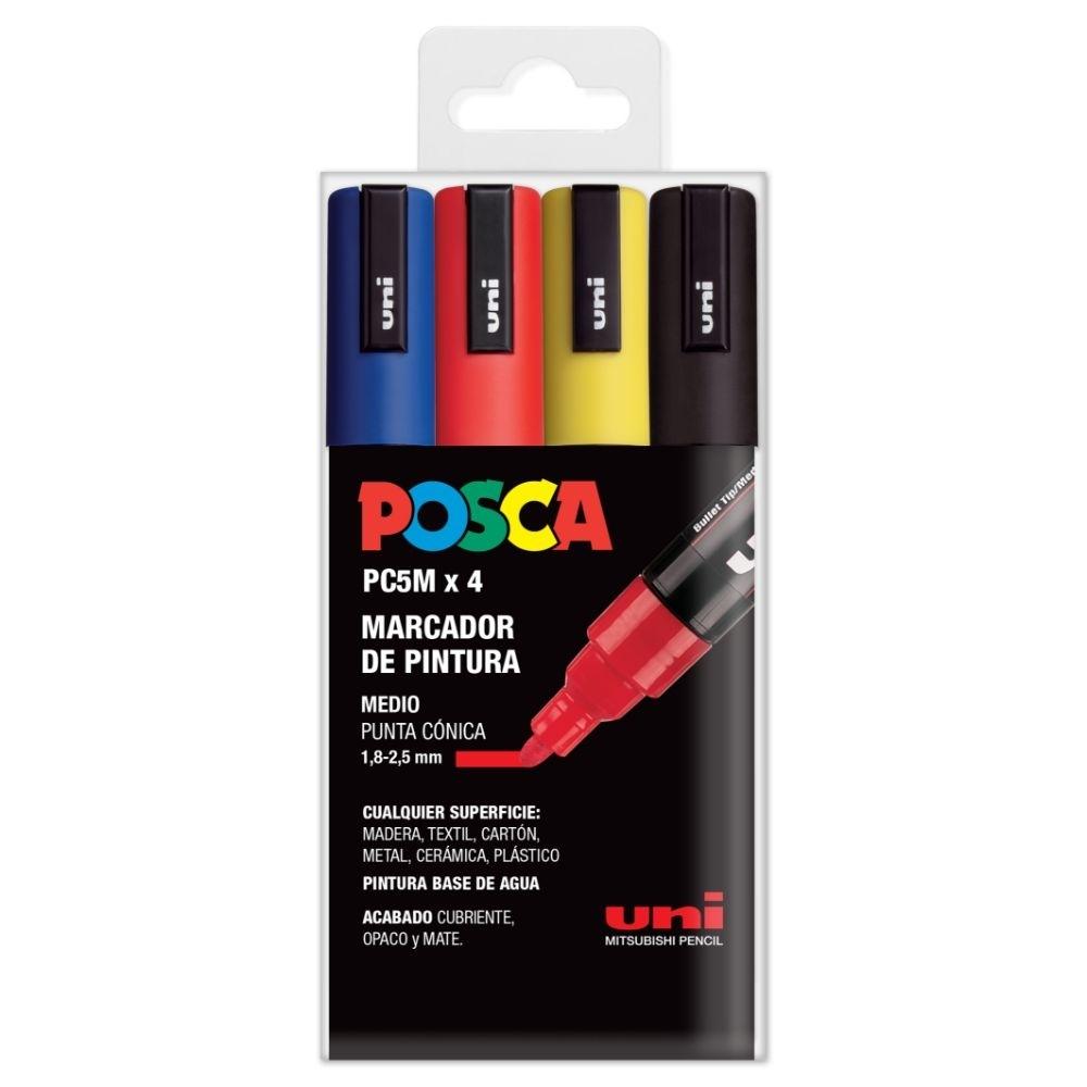 ESTUCHE 4 COLORES POSCA 5M
