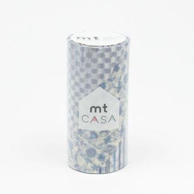 CINTA WASHI TAPE MTCASA FLORES AZUL OSCURO