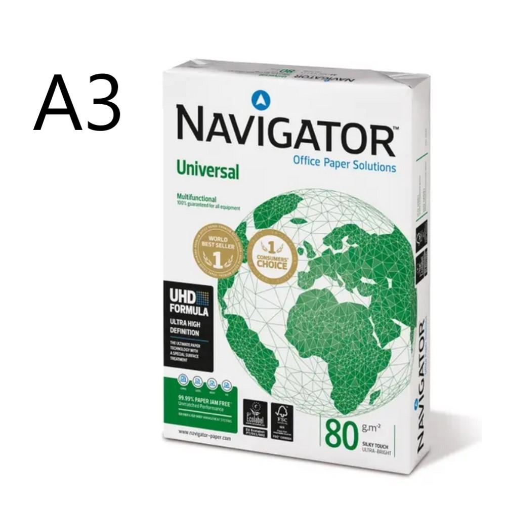 PAPEL NAVIGATOR A3 80 gr. MULTIFUNCION BLANCO PAQ.500H