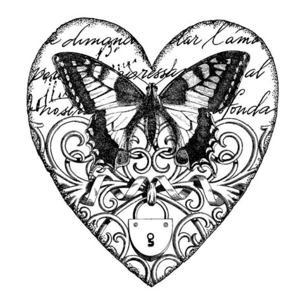 SELLO CORAZON Y MARIPOSA