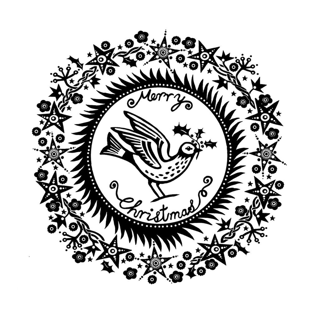 XMAS HOLLY-UNMOUNTD RUBBR STAMP