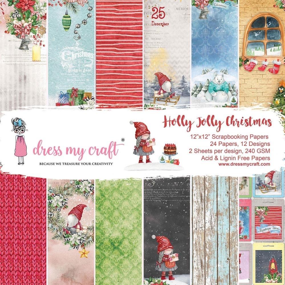 BLOCK 24 LAMINAS DOBLE CARA 30X30 HOLLY JOLLY CHRISTMAS