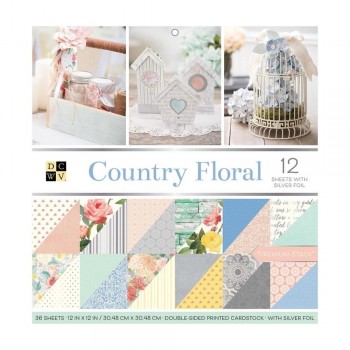 BLOCK 36 HOJAS DOBLE CARA 30X30 DCWV COUNTRY FLORAL