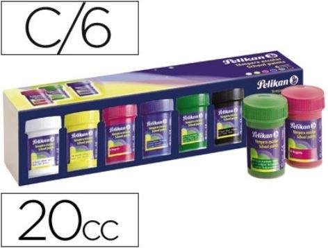 TEMPERA PELIKAN 6 COLORES 25 ML