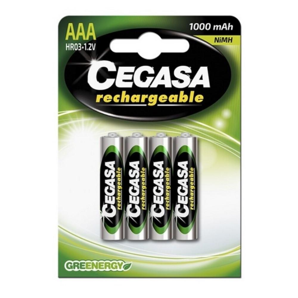 PILAS CEGASA RECARGABLE AAA 1000mAh BLISTER 4 UD