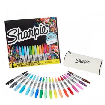 SET SHARPIE F 18 COLORES +ESTUCHE