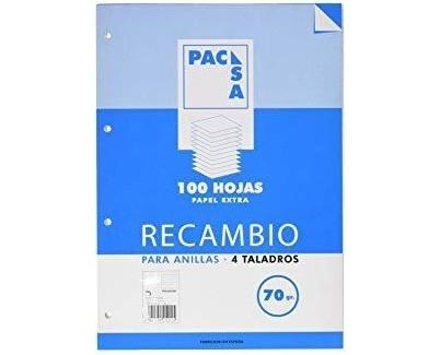 RECAMBIO PACSA A4 100H. LISO 90GRAMOS