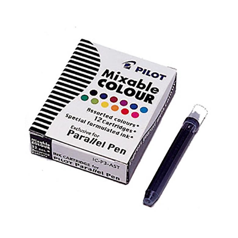 SET CARTUCHOS PLUMA PILOT PARALLEL PEN 12 COLORES SURTIDOS.