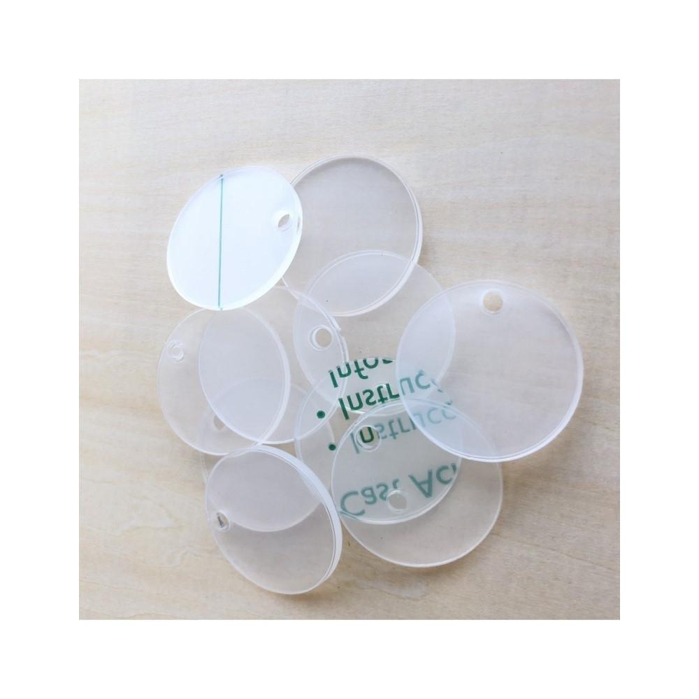 PACK 10 PIEZAS LLAVERO METACRILATO TRANSPARENTE REDONDAS