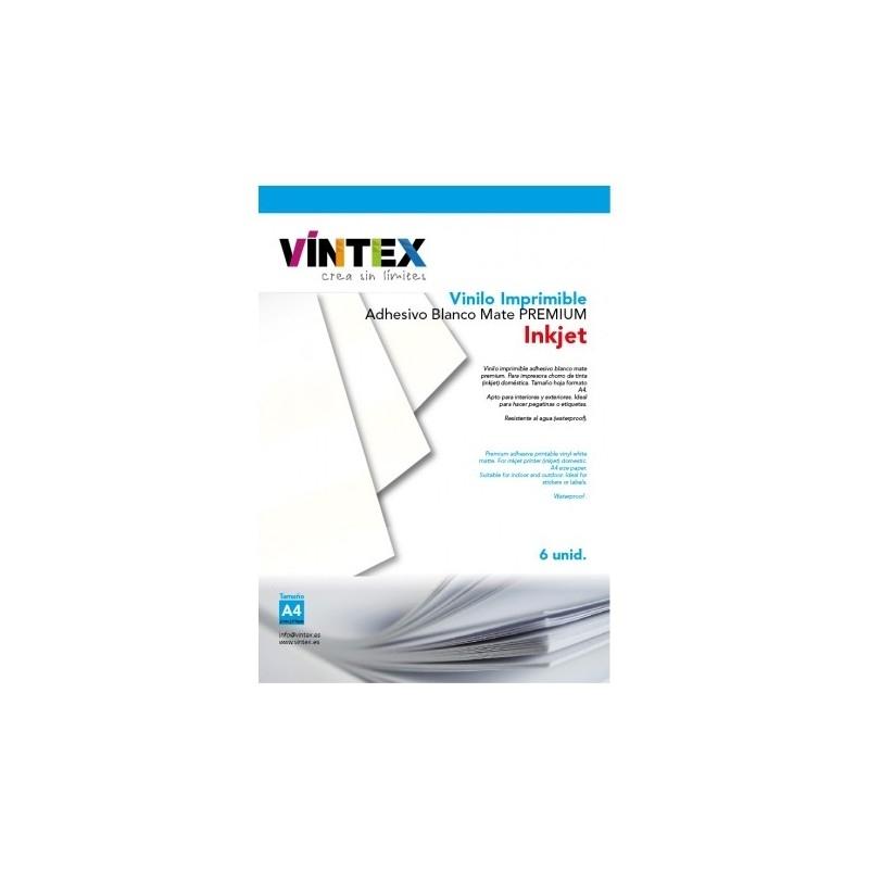 PACK 6 HOJAS VINILO IMPRIMIBLE INKJET BLANCO
