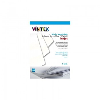 PACK 6 HOJAS VINILO IMPRIMIBLE INKJET BLANCO
