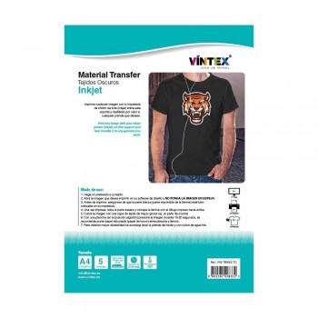 PACK 5 HOJAS TRANSFER PARA TEJIDO INKJET