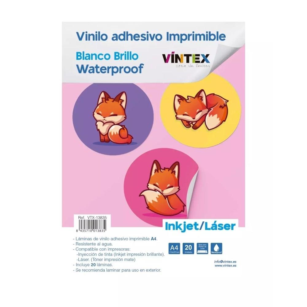 PACK 20 HOJAS IMPRIMIBLE INKJET/LASER BLANCO WATERPROOF