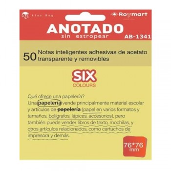 TACO DE NOTAS ADHESIVO 50UD ACETATO TRASLUCIDAS