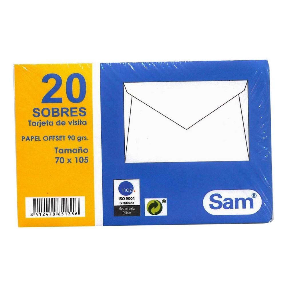 SOBRE 70X105mm TARJETA DE VISITA PACK 20 SAM