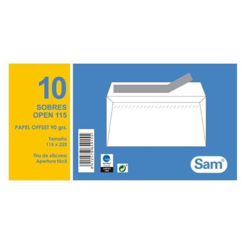 SOBRE 115X225 PAQ-10 UNIDADES SAM