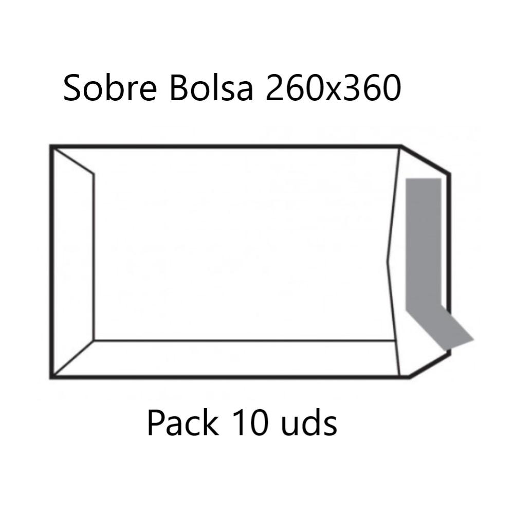 SOBRE BOLSA 260X360  A-12 PACK 10ud BLANCO SAM