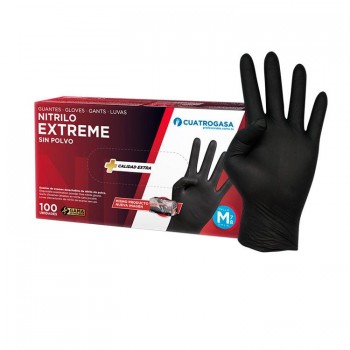 GUANTES NITRILO NEGRO EXTREME PAQUETES DE 100 UDS