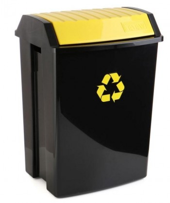 PAPELERA PLASTICO RECICLAJE 50L BASCULANTE