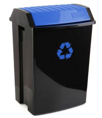 PAPELERA PLASTICO RECICLAJE 50L BASCULANTE