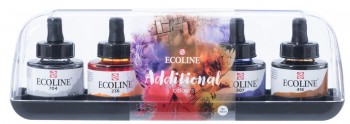ACUARELA LIQUIDA ECOLINE FRASCO 30ML BOX 5 ADDITIONAL COLOURS