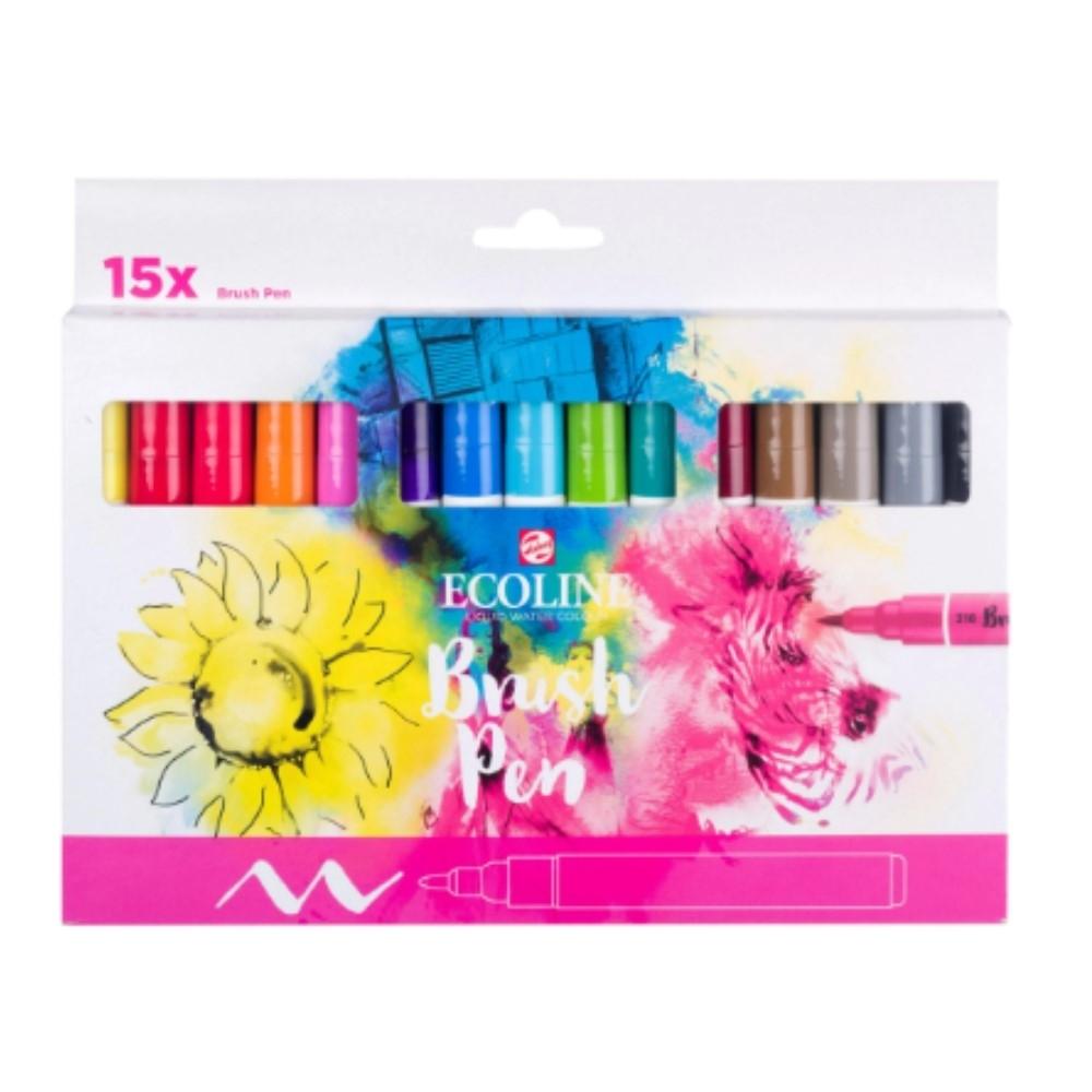 ECOLINE BRUSHPEN ESTUCHE 15 COLORES PRIMARIOS