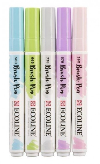 ECOLINE BRUSHPEN ESTUCHE 5 COLORES PASTEL