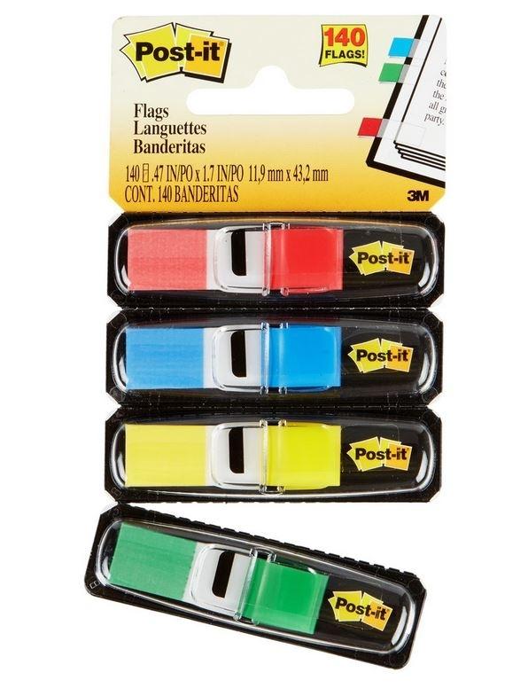 BANDERITAS 12X43.7 4 COLORES FUERTES 3M