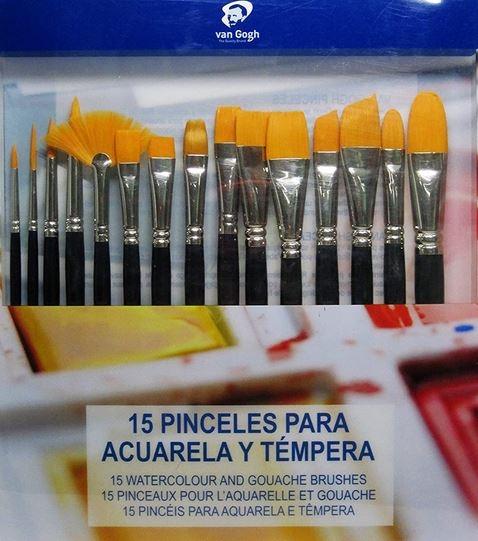 SET 15 PINCELES VAN GOGH CORTOS ACUARELA Y TEMPERA