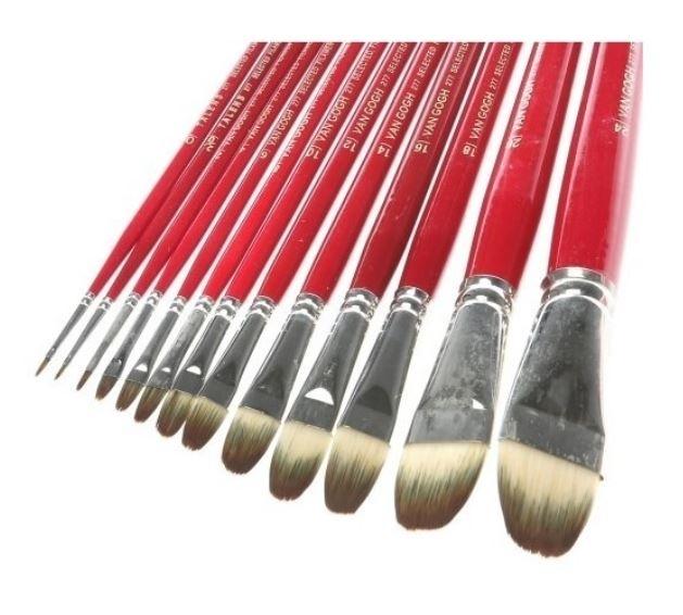 PINCEL VAN GOGH ROJO SERIE 277 LENGUA DE GATO PARA OLEO Y ACRILICO