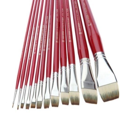 PINCEL VAN GOGH ROJO SERIE 278 PLANO PARA OLEO Y ACRILICO