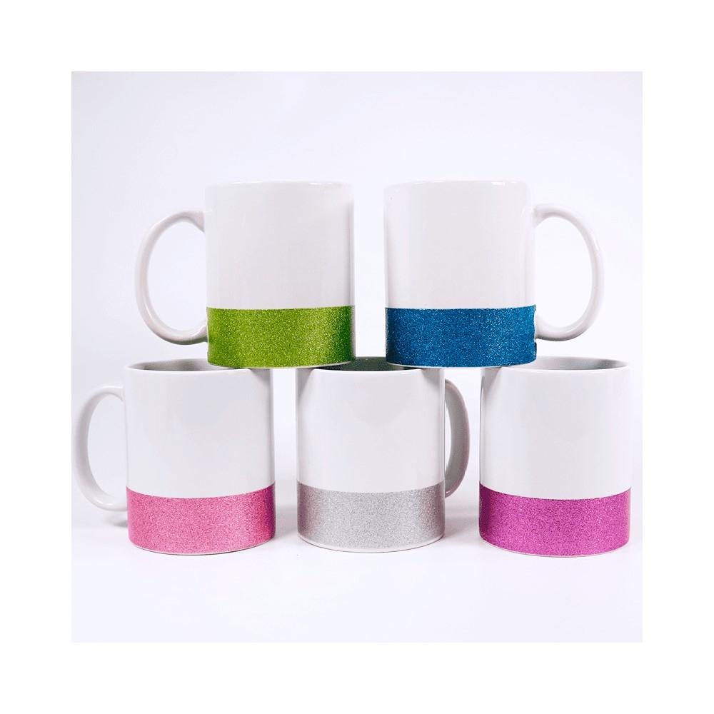 TAZA BLANCA BASE CON PURPURINA SUBLIMACION