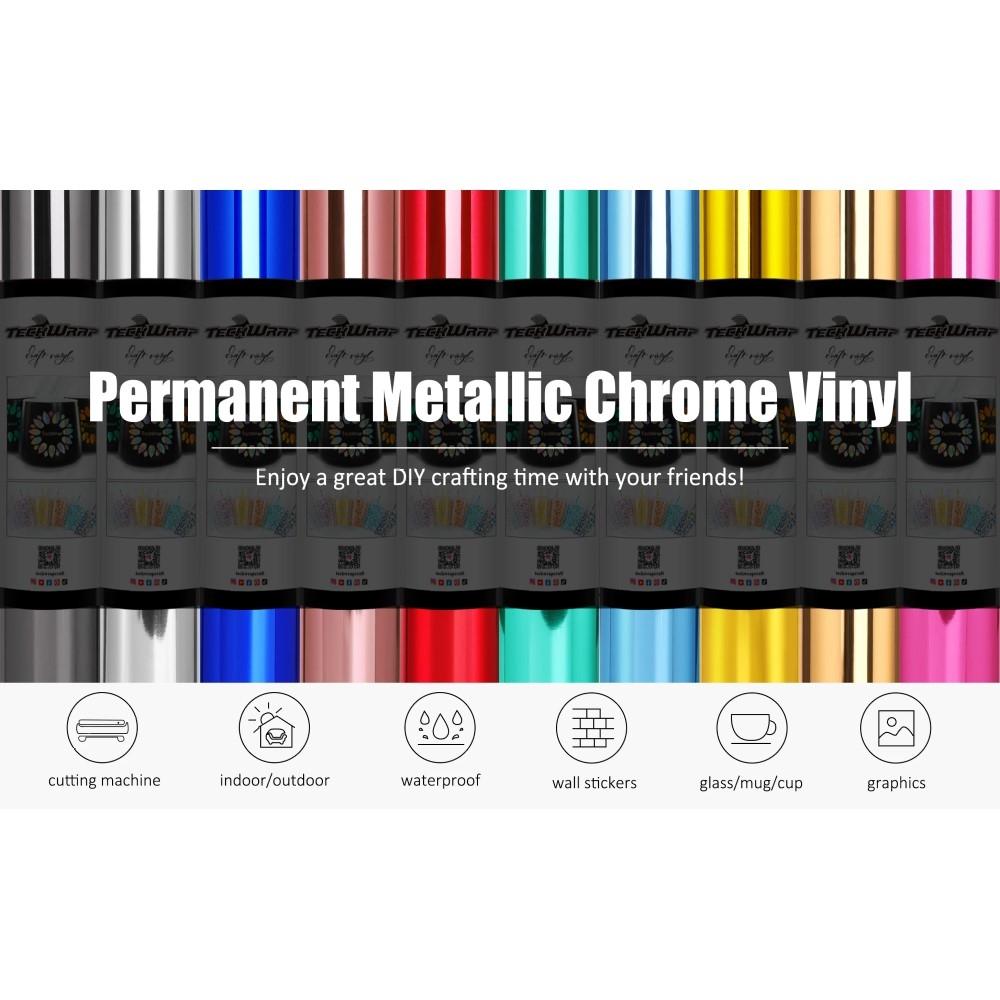 ROLLO VINILO ADHESIVO MIRROR CHROME 0,30X1,5 MTS TECKWRAP
