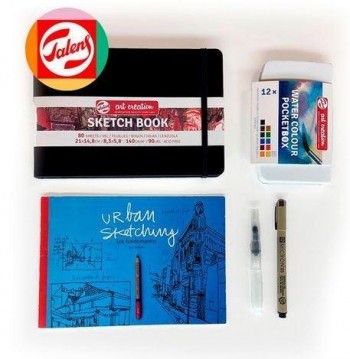 SET URBAN SKETCHING NEGRO