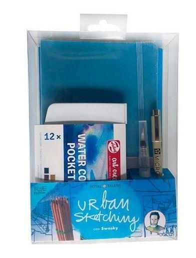 SET URBAN SKETCHING AZUL