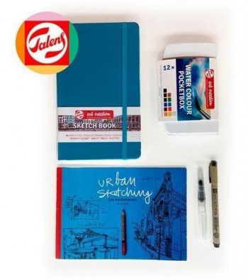 SET URBAN SKETCHING AZUL