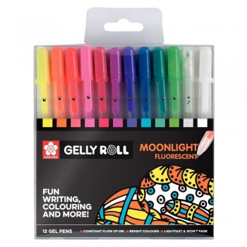 ESTUCHE 12 COLORES FLUORESCENTE GELLY MONLIGHT