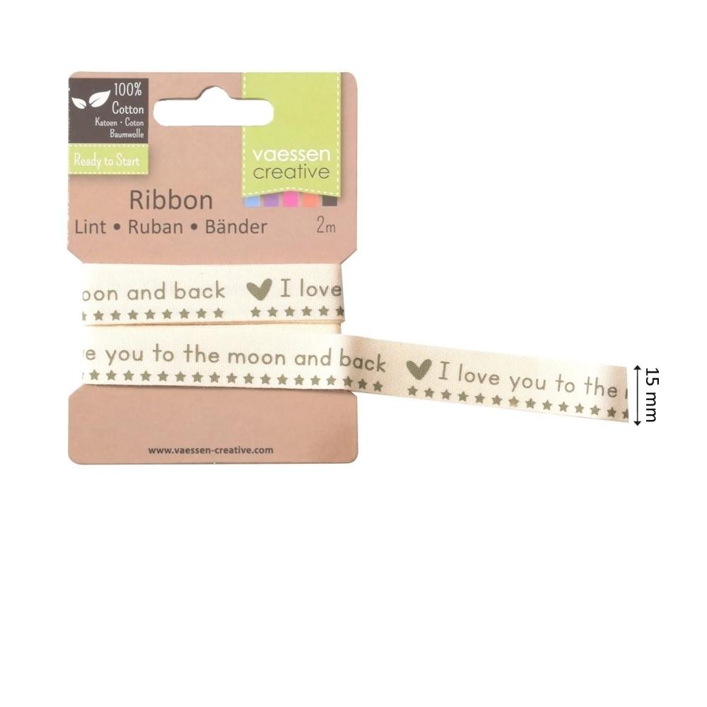 RIBBON VAESSEN CREATIVE 15MM x 2MT LOVE YOU TO