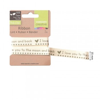 RIBBON VAESSEN CREATIVE 15MM x 2MT LOVE YOU TO