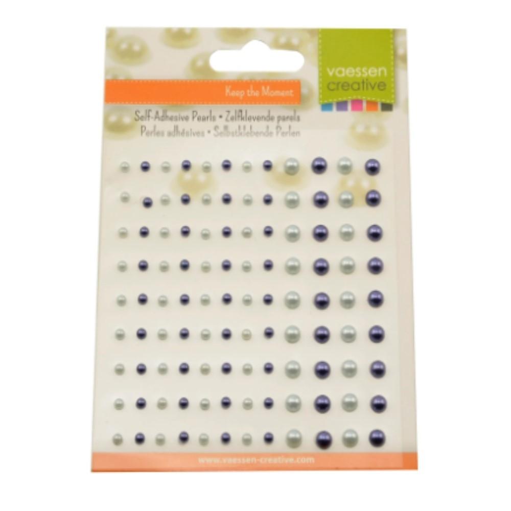 PERLAS ADHESIVAS VAESSEN 3+5MM 108PCS GRIS CLARO Y AZUL OSCURO