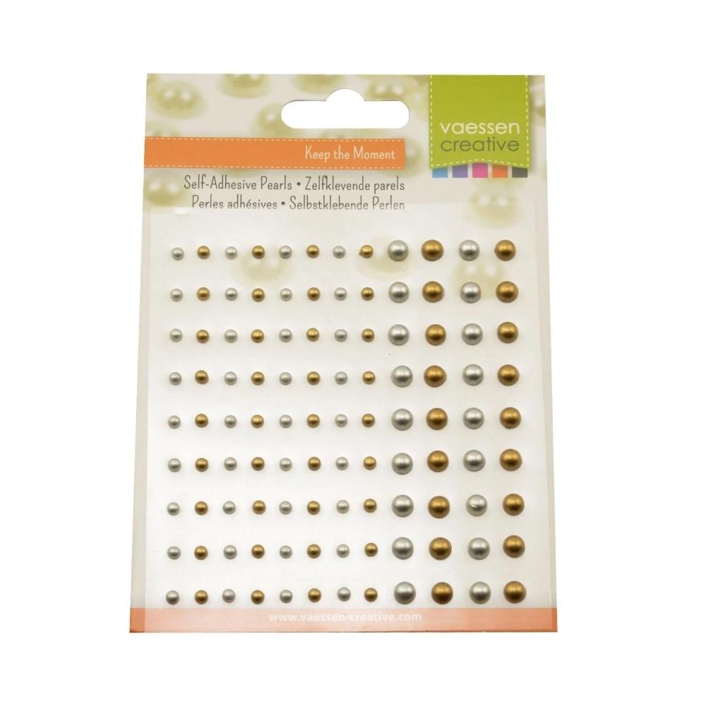 PERLAS ADHESIVAS VAESSEN ORO Y PLATA 108PZ