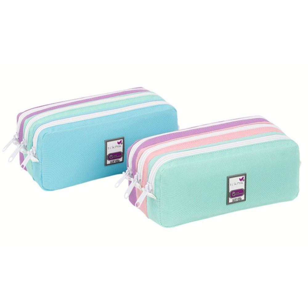 PORTATODO 3 COMP. TRIZIP PASTEL