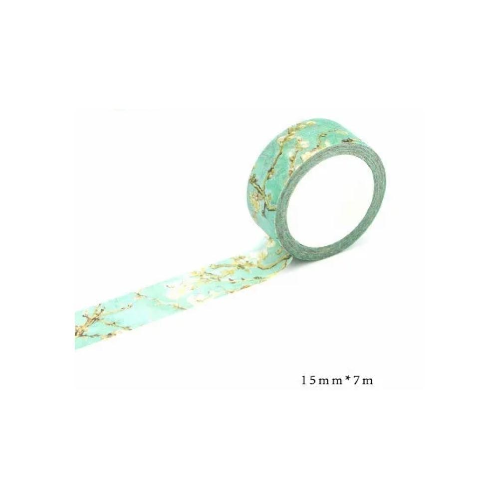 CINTA WASHITAPE 15X7 APRICOT FLOWER