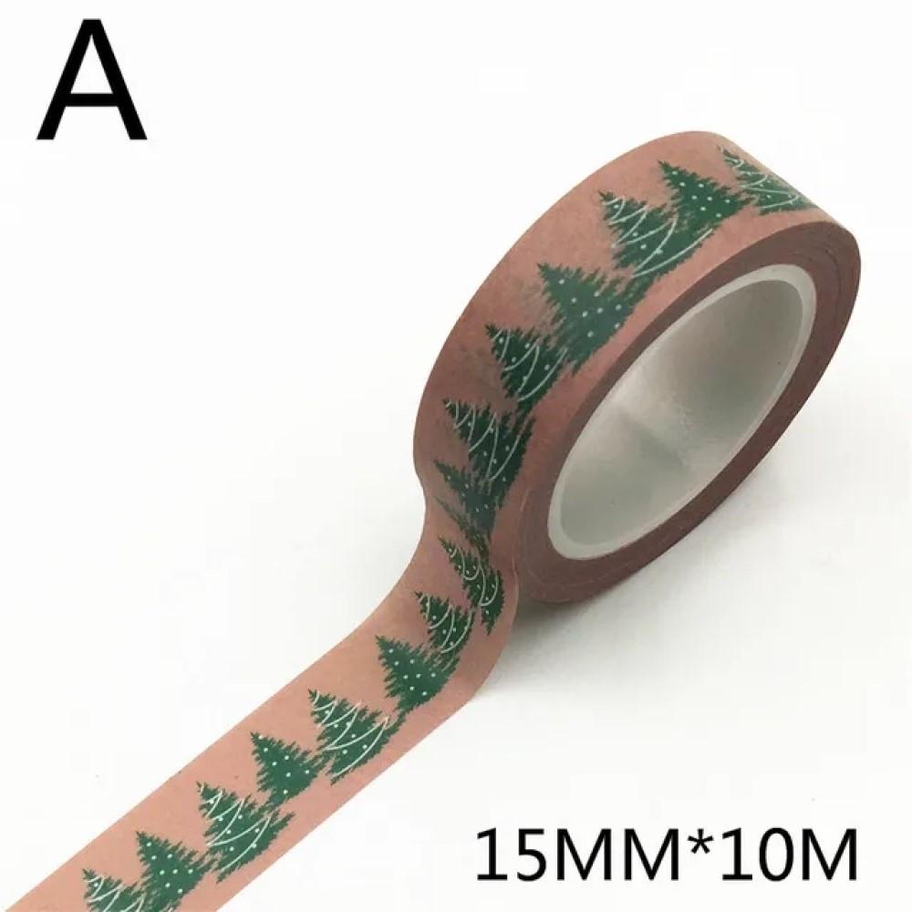 CINTA WASHITAPE 15X10 NAVIDAD KRAFT ARBOL VERDE